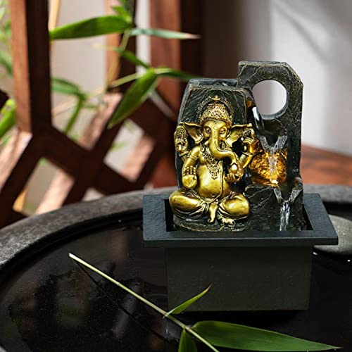 CALANDIS® Ganesha Statues Indoor Tabletop Fountain Collectibles Decorative Gift 16.5cmx13cmx21cm'