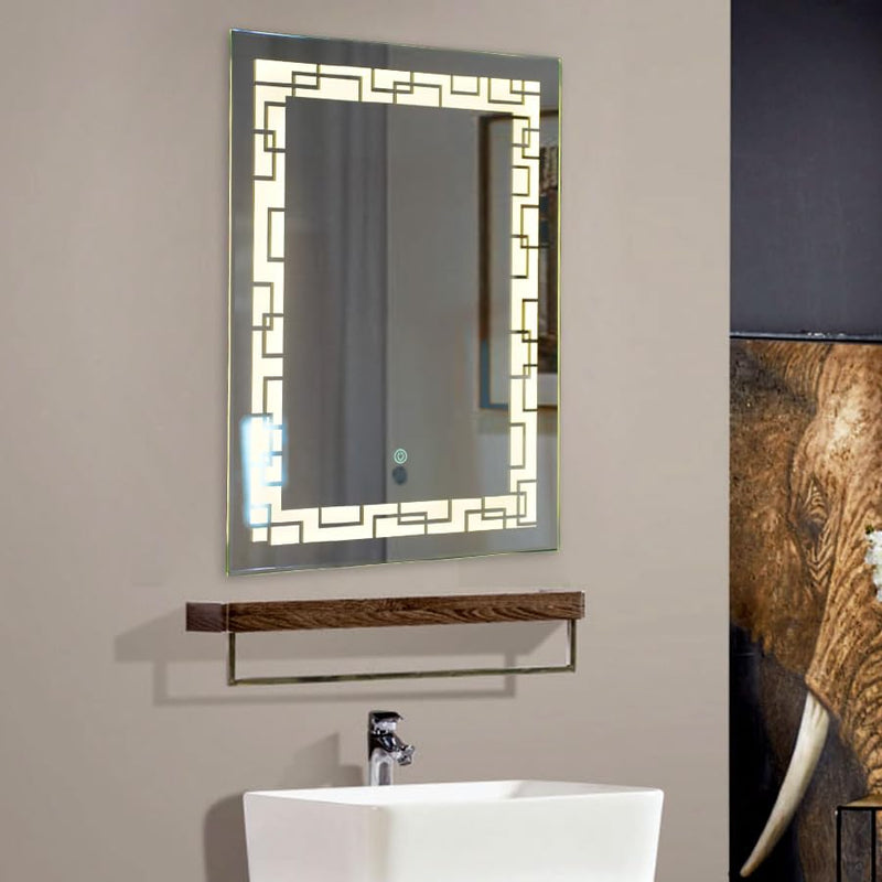 TINITALO Rectangular LED Mirror for Bathroom with Back Light, Touch Sensor, and 3 Light Effects (LED-TIN-1, 24 x 30 Inch)