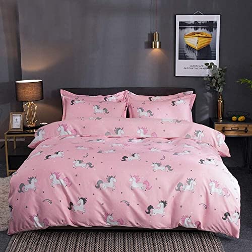 TIQH Soft Poly Cotton Cartoon Unicorn Print Reversible Dohar (Double Bed)