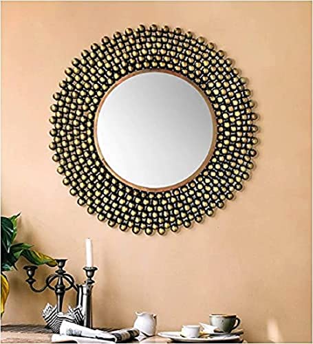 TAC Metal wall art BALL MIRROR Easy handling, living room, dining room, home, office, café and for gift purpose(26X2X46 IN-) size (25 * 1 * 25) inches