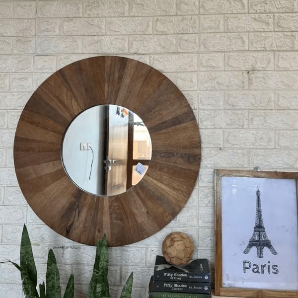 Urbanfry Homes Diana Round Wooden Mirror