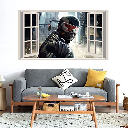 GADGETS WRAP Printed Wall Decal Sticker Fake Window Style Decal (90cm x 50cm) - Crysis Looking at You