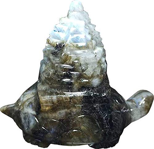 Aldomin� Labradorite Grey Shree Yantra Meru Energized Vastu Prosperity Correction Yantram Chakra Natural Crystal (392 Gram)