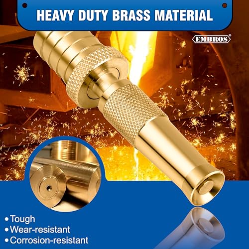 EMBROS Brass Water Spray Nozzle 3/4" Hose -Premium High-Pressure Adjustable Water Jet Spray Gun for Efficient Pressure Washing Car wash Bike wash or Window wash, pet cleaning, garden & watering plant