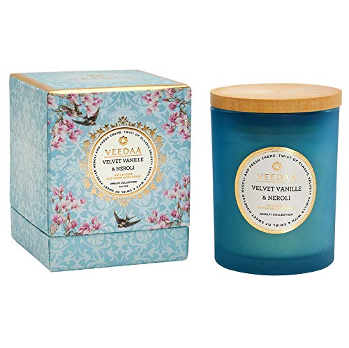 VEEDAA Velvet Vanille & Neroli Czech Glass Soy Scented Candle (Burns 30 Hours)