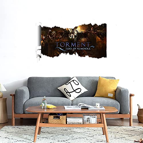 GADGETS WRAP Printed Wall Decal Sticker Scratched Paper Style Wall Decal (90cm x 50cm) - Torment Tides