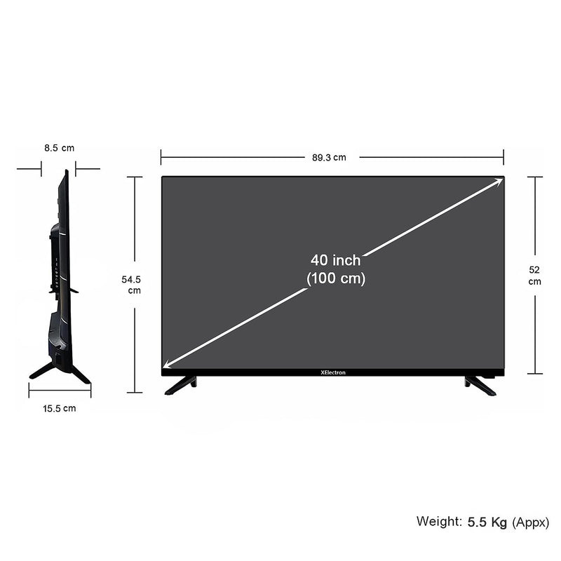 XElectron 100 cm (40 inches) Frameless S Series Full HD LED TV (40STV, Black) | Dolby Audio (A+ Grade Panel | HDR 10, 2024 Model)
