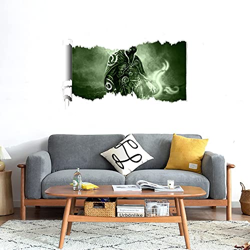 GADGETS WRAP Printed Wall Decal Sticker Scratched Paper Style Wall Decal (90cm x 50cm) - Black Green Magic