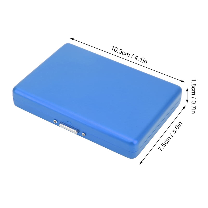 Cigarette Case, Simple Crush Resistant Multifunctional Cigarette Case Holder Aluminum Alloy for Men (Blue)