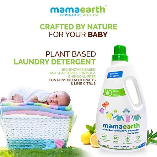 Mamaearth's Plant Based Baby Laundry Liquid Detergent, with Bio-Enzymes and Neem Extracts, 1L