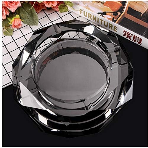 MOON WORLD K9 Crystal Ashtray, Elegant Ashtray for Table, Highly Transparent Ashtray for Outdoor, Good Housewarming Gift with Retail Package