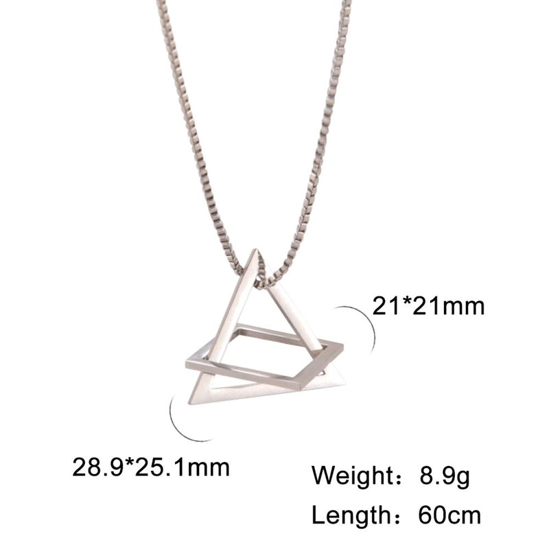 Fashion Frill Silver Chain For Men Geometric Stainless Steel Silver Necklace Pendant For Men Boys Girls Stylish New Pedant Unisex