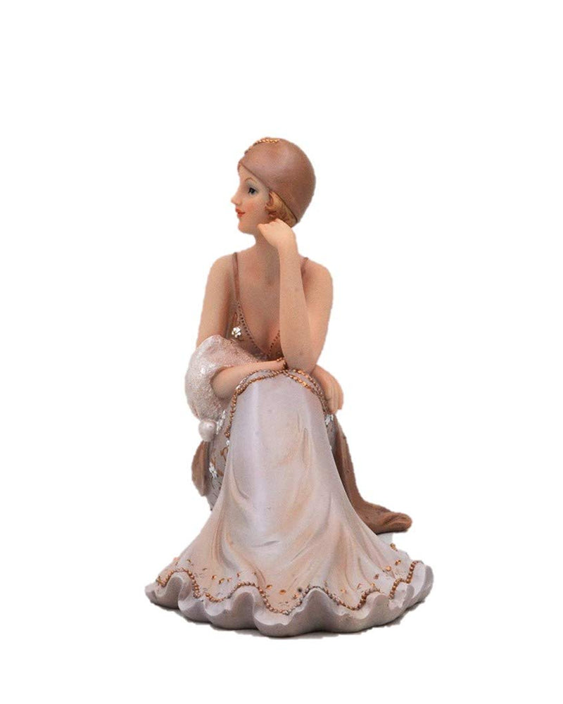 Comfy Hour Glamour Elegance Victorian Style Lady Collection Lady Sitting On Ground Resin Art Figurine,6-inch Height