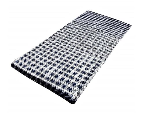 Foldable Foam Mattress for Floor, Single Bed, Travelling, 6x3 ft, Checkered