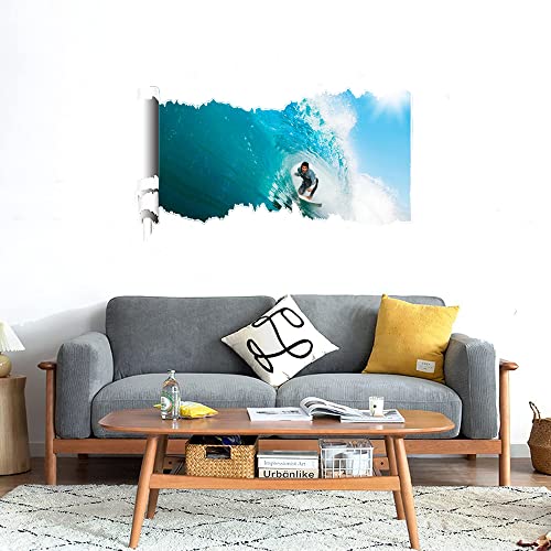 GADGETS WRAP Printed Wall Decal Sticker Scratched Paper Style Wall Decal (90cm x 50cm) - Surfing a Wave