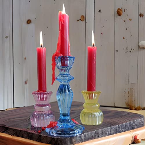 Candlestock Hippie Drippy Drip Candles - Pack of 66 Dripping Taper Candles - Wine Bottle Melting Candle (6 of Each Color)