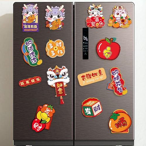 ATORSE® 6x Chinese New Year Refrigerator Magnets Refrigerator Stickers for Kitchen