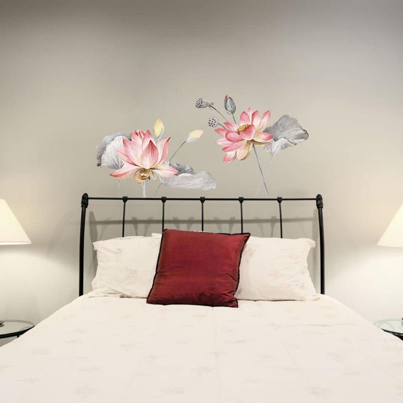 VCREATE DECOR Lotus Design Wall Sticker & Dceal (PVC Vinyl,Size-58 CM X 56 CM)