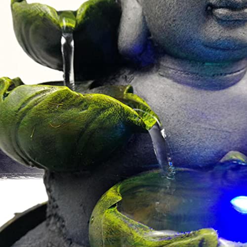 ATORSE® Buddha Tabletop Fountain Water Waterfall Yard Home Decoration Gold Base