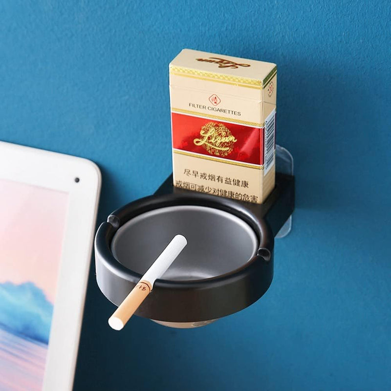 YKXIMS Wall Mount Cigarettes Smoke Ashtray Portable Ash Cylinder Holder Nail Free Removable Stainless Steel Ashtray Smoking Accessories for Bathroom Toilet Hallway Kitchen Office Home