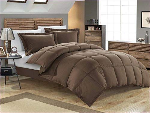 Homespun Double Bed Soft Microfibre Quilt for Heavy Winter (Brown, 90 x 100-inch)