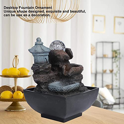 Set of 2 Desktop Fountain, Submersible Pump Led Desktop Fountain Stable and Durable with Led Light for Home Office for Desktop Decoration(Model: 9111)