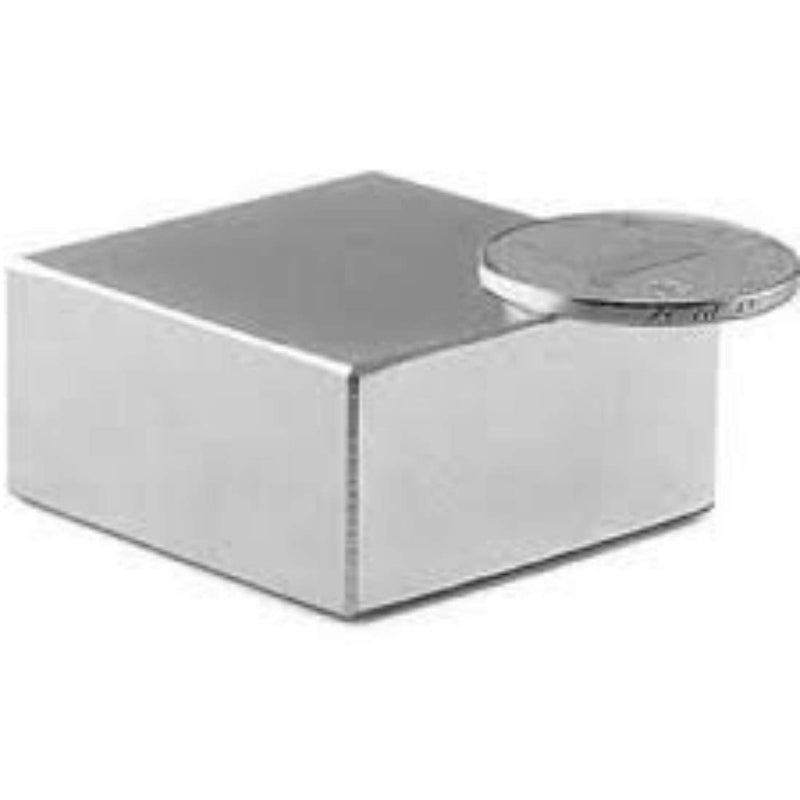 Vridhi Enterprises Nickel Coated Block Magnet Size- 50mm x 50mm x 25mm Thk. - 1 Pcs.