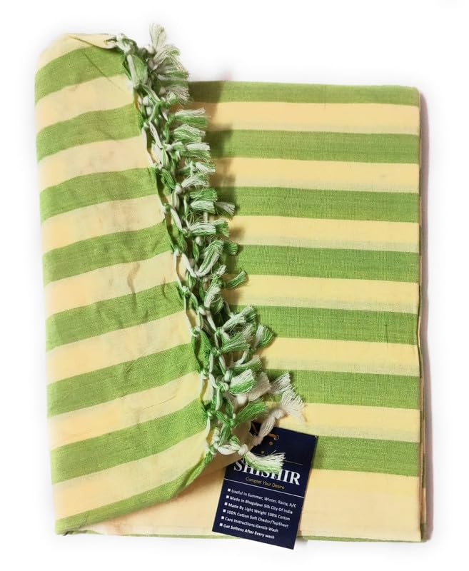 SHISHIR Bhagalpuri 100% Pure Cotton Thin Blanket for AC and Rainy Season | Dull Chadar | Top Sheet | AC Chadar | Travelling | for Sleeping in All Season (Pack of 1)