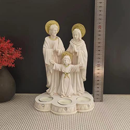 CALANDIS® Holy Family Resin Statue Tea Lights Candles Cabinet Nativity Scene Figurines | 1 Nativity Set Scene Figure