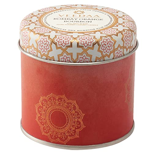 VEEDAA Bombay Orange Bourbon Soy Wax Mason Tin Scented Candle (Burns 25 Hours)