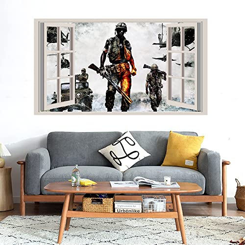 GADGETS WRAP Printed Wall Decal Sticker Fake Window Style Decal (90cm x 50cm) - Wallpaper Battlefield Bad Vietnam