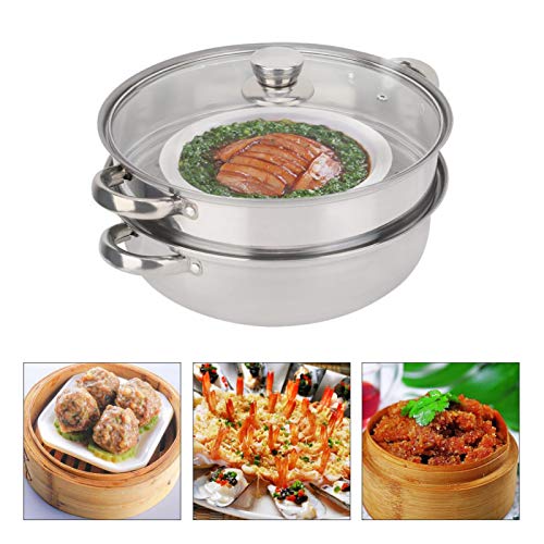 Steamer Pot, Steel Steamer, Steel Steamer Pot, The Thickened Handle Can 15Kg Theoretically, Stainless Steel Pan for Stock Pot Pot Pan Food Steamer