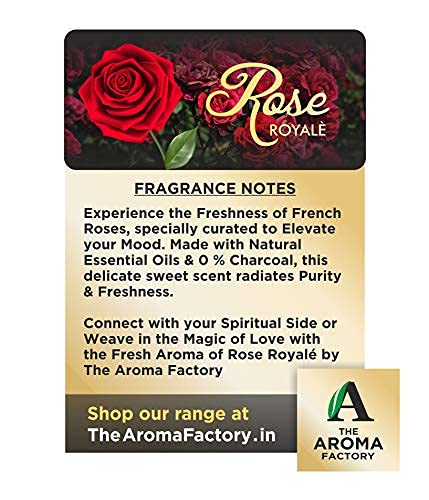 The Aroma Factory Rose,Saffron Sandal & Fresh Active Agarbatti for Pooja,Luxury Incense Sticks,100% Herbal Fragrance Agarbathi (Bottle Pack of 3x100g)