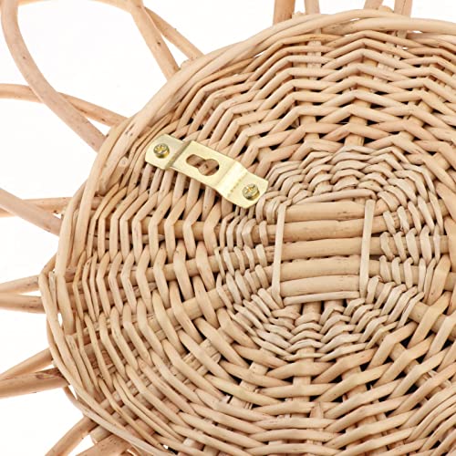 ATORSE® Natural Rattan Wall Mirror Small Handwoven Wicker Home Art Decoration B Dia 40Cm