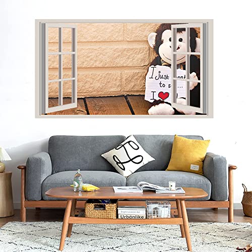 GADGETS WRAP Printed Wall Decal Sticker Fake Window Style Decal (90cm x 50cm) - Moneky Loves