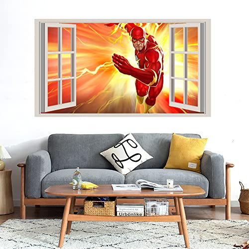 GADGETS WRAP Printed Wall Decal Sticker Fake Window Style Decal (90cm x 50cm) - Lightning Strikes Universe