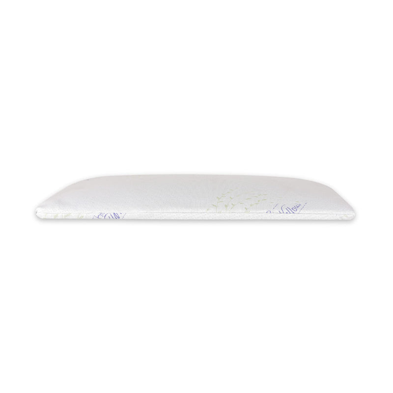 The White Willow Orthopedic Memory Foam Cooling Gel Ultra Slim Flat Bed Pillow for Back, Stomach and Side Sleeper, Back, Neck Pain Relief with Removable Cover (24 "L x 14" W x 1.5" H) Multi