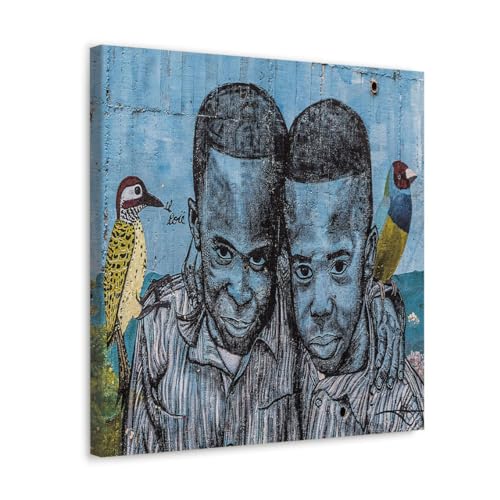 GADGETS WRAP Canvas Gallery Wrap Framed for Home Office Studio Living Room Decoration (10x10inch) - Two Boys Grafiti Art