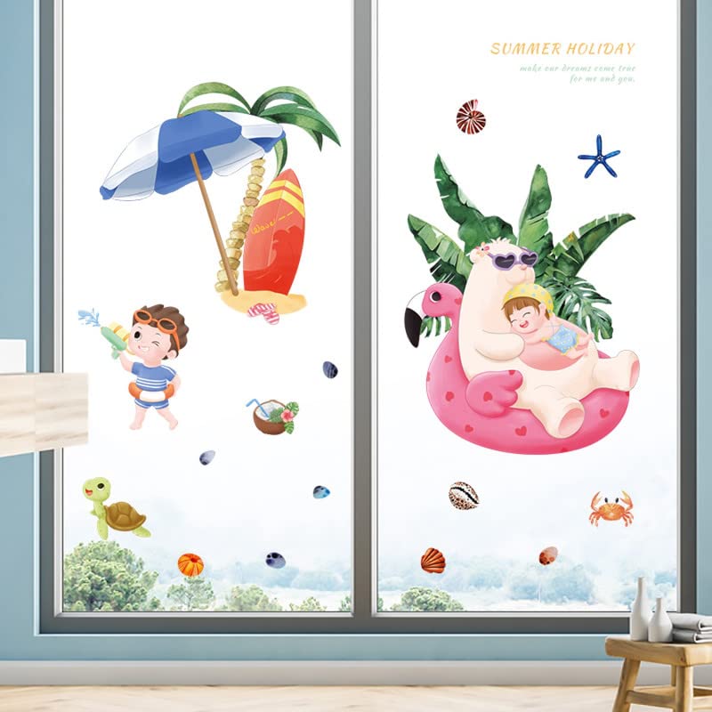 JAAMSO ROYALS Summer Holiday Stickers Sand Beach TravelVinyl Kids Room Nursery Wall Sticker(70 CM X 50 CM)