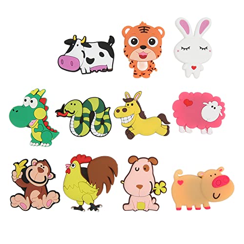 Ubersweet® Animal Magnets, Twelve Chinese 11PCS Cute Look Fridge Animal Magnet for Home for Automobile for Refrigerator