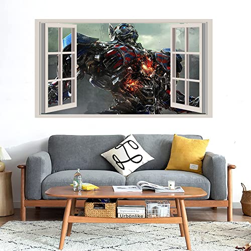 GADGETS WRAP Printed Wall Decal Sticker Fake Window Style Decal (90cm x 50cm) - Robot Car