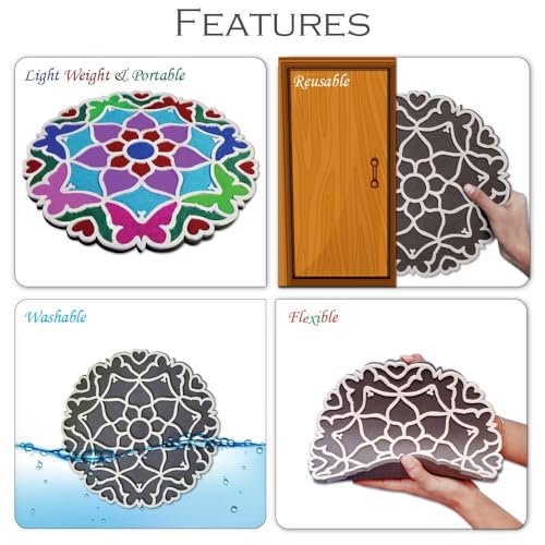 Rangoli Bhavara Design Floating Rangoli | 3D Rangoli | Mandala Art | Rangoli Stencil | Rangoli Mat