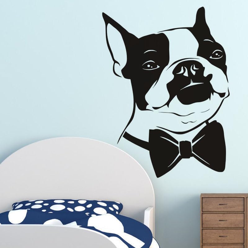 GADGETS WRAP Wall Decal Vinyl Sticker Bow Tie Boston Terrier for Office Home Wall Decoration