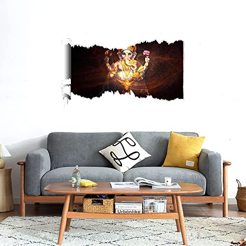 GADGETS WRAP Printed Wall Decal Sticker Scratched Paper Style Wall Decal (90cm x 50cm) - Ganpanti Bapa