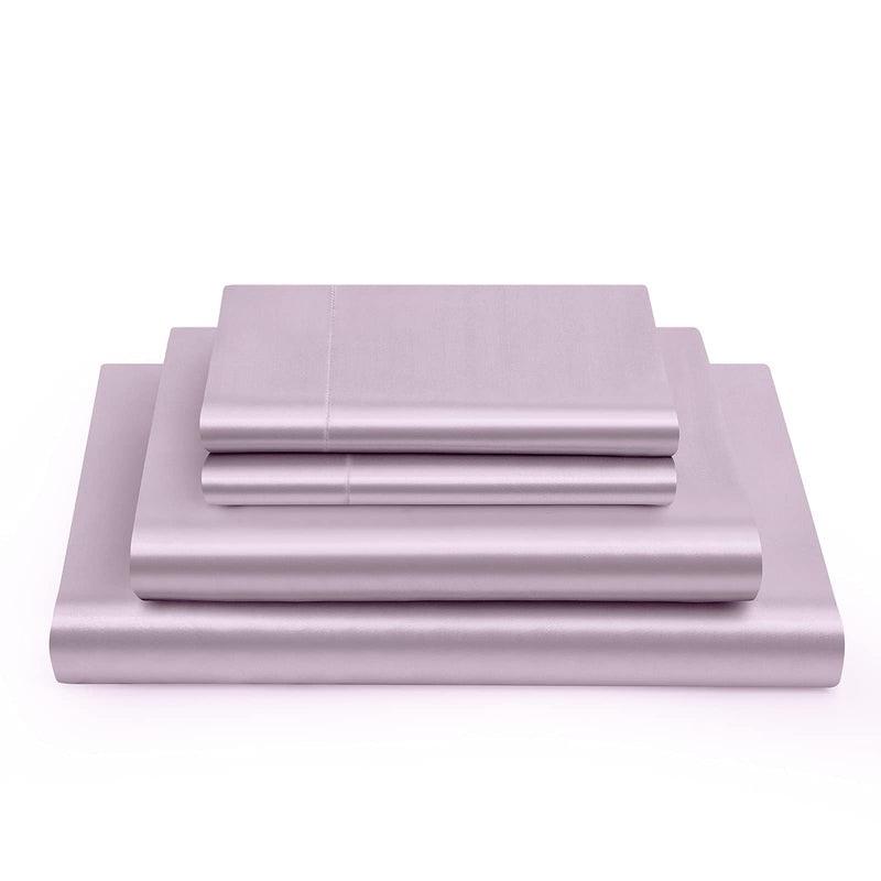 Vonty Satin Sheets Full Size Silky Soft Satin Bed Sheets Luxury Lavender Satin Sheet Set, 1 Deep Pocket Fitted Sheet + 1 Flat Sheet + 2 Pillowcases