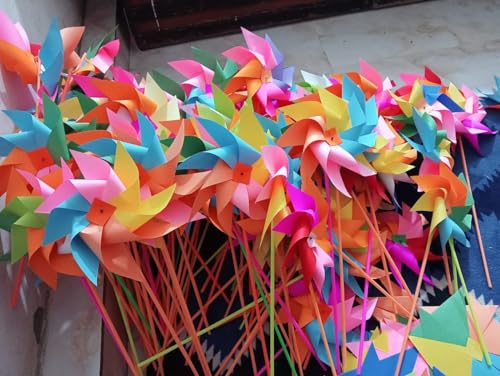 8inch Wheel Paper Pinwheel Muliti colourset of 5