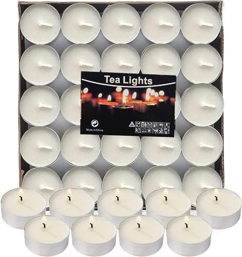 The Decor Affair 500 Pcs White Tea Lights, Each Bestowing an Extended 6-7 Hour Burn Time, Designed to Conjure Magical Moments and Transform