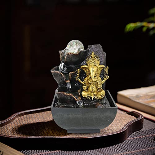 BNF Ganesha Statues Indoor Tabletop Fountain Collectibles Decorative Gift 13cmx13cmx18cm