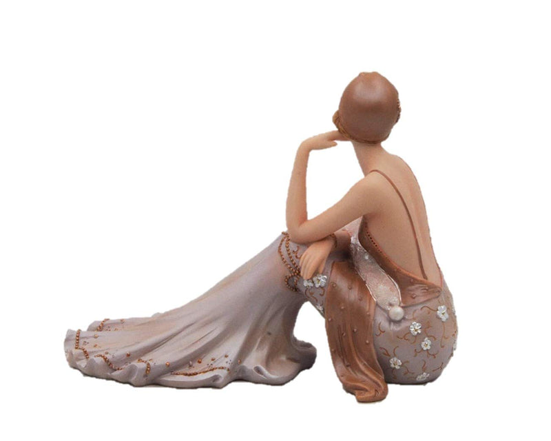 Comfy Hour Glamour Elegance Victorian Style Lady Collection Lady Sitting On Ground Resin Art Figurine,6-inch Height