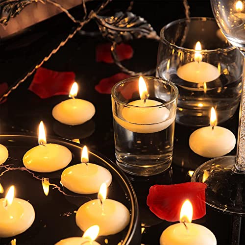 SAZ DEKOR 30Pcs Unscented Floating Candles Tealight Candles for Weddings Christmas